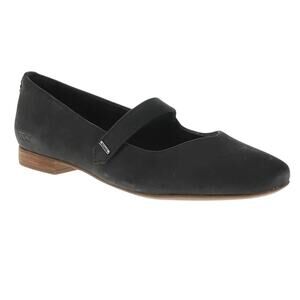 Toms Womens Bianca Mary Jane Flats US 8 EU 38.5 Black Leather NIB